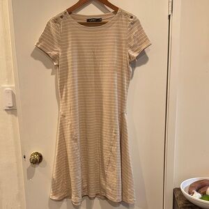 Lauren Ralph Lauren Tan Striped Mini Dress